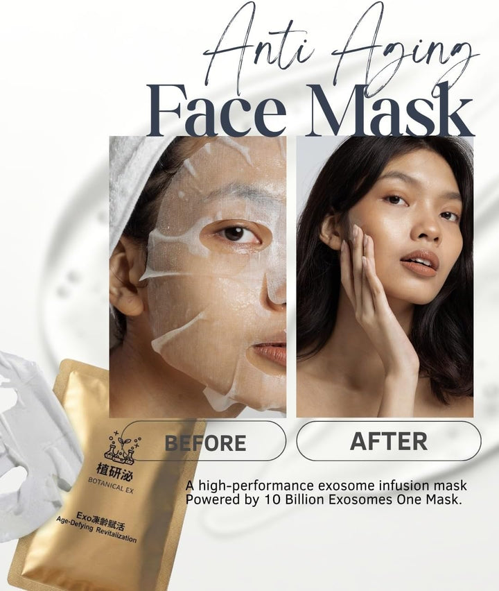 Botanical Ex Exosome Anti-Aging Face Mask Deep Hydration | Firming &amp; Brightening | GMP Certified | 5 Masks