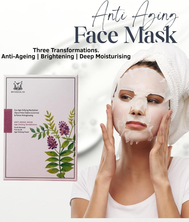 Botanical Ex Exosome Anti-Aging Face Mask Deep Hydration | Firming &amp; Brightening | GMP Certified | 5 Masks